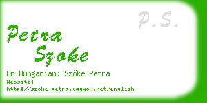 petra szoke business card