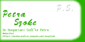 petra szoke business card